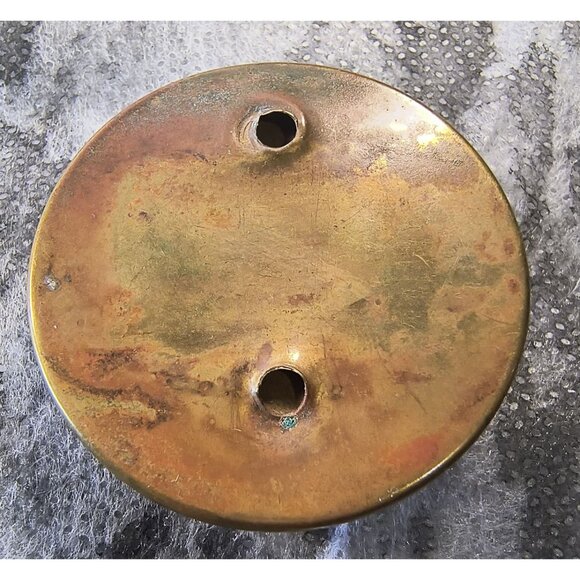 Antique Blue Ribbon Horse Bridle Button With Glass Dome & Brass Backing - Picture 3 of 4